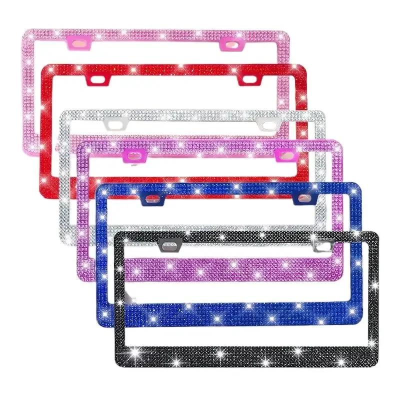 NEUE 1/2PCS 31*16cm Bling Kristall Kennzeichen Rahmen Frauen Strass Auto Kennzeichen Rahmen Abdeckung halter Auto Zubehör
