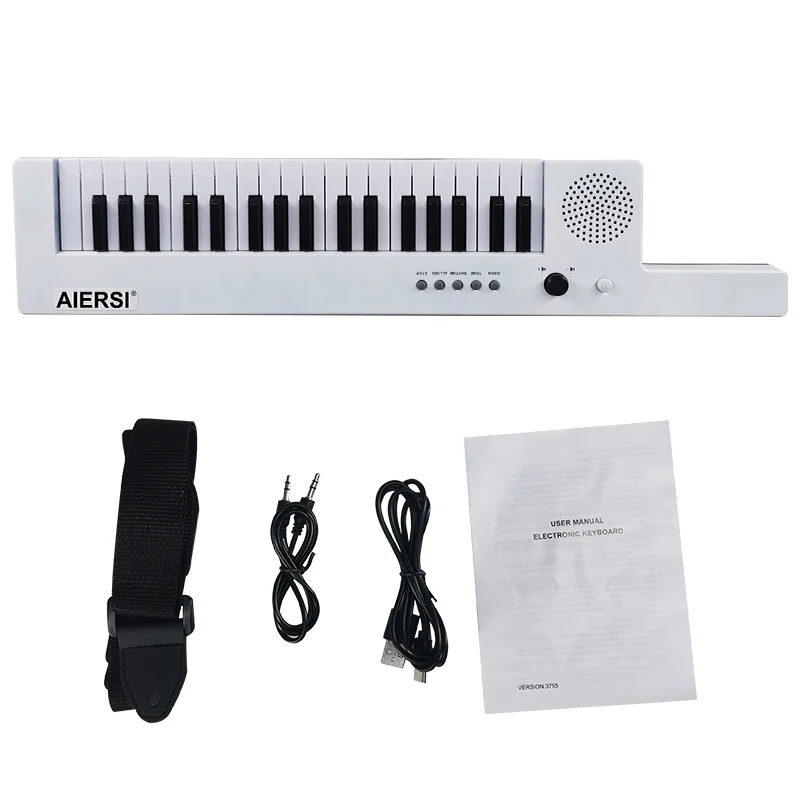 Aiersi brand 10 demo song keytar electronic organ musical instruments 37 keys belt type electric piano