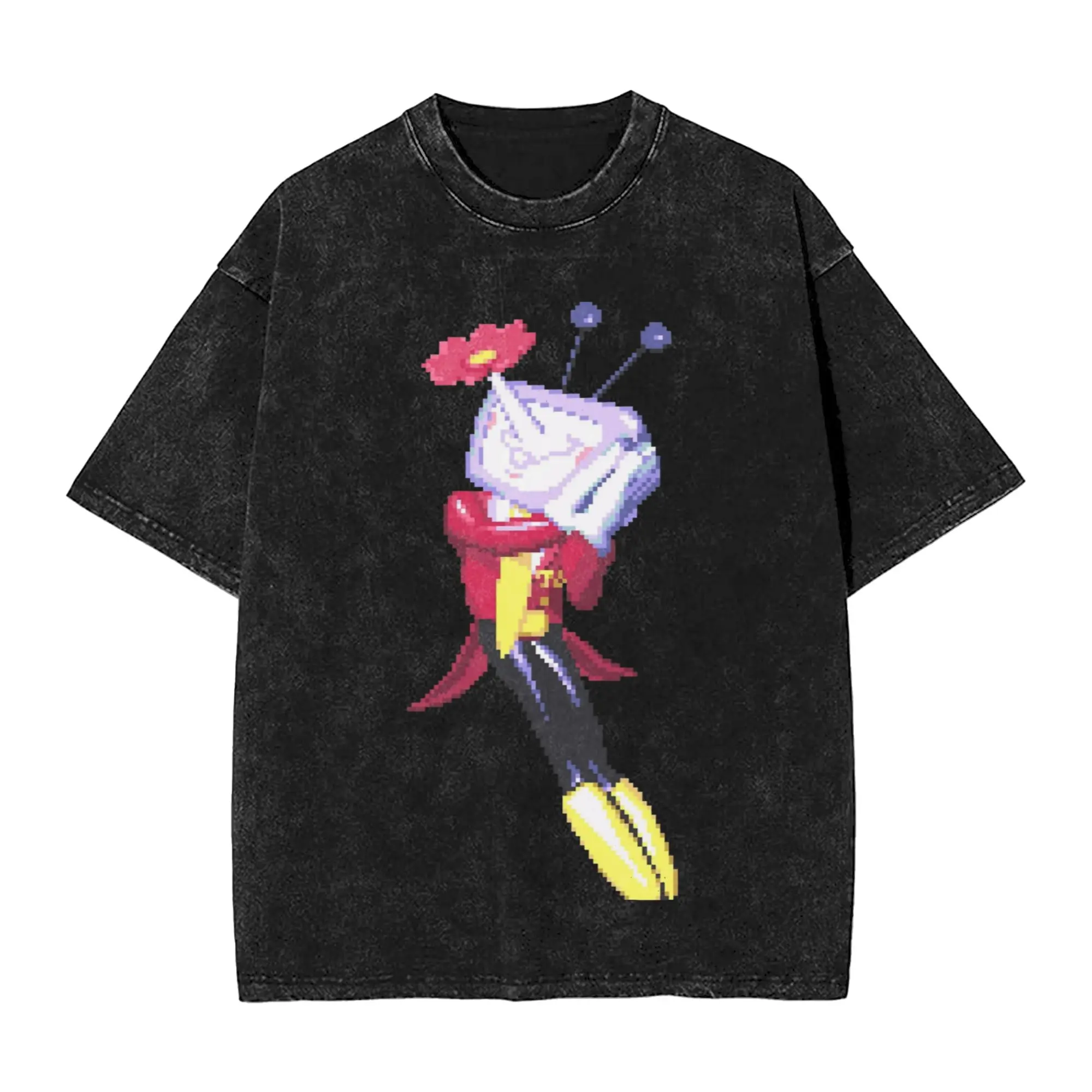 

Tenna Blossom Deltarune T Shirts Hip Hop Washed Cotton Oversize T-Shirts Fashion Men Women Tops Streetwear Graphic Printed Tees