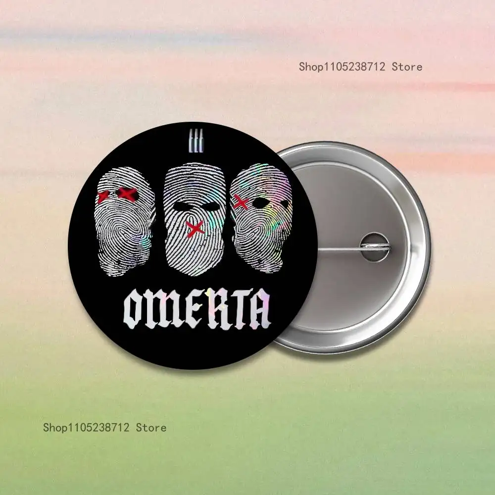 Omerta Maes 47 شارات دائرية عاكسة بالليزر وحقيبة دبابيس وديكورات الملابس والمقتنيات والهدايا للأصدقاء