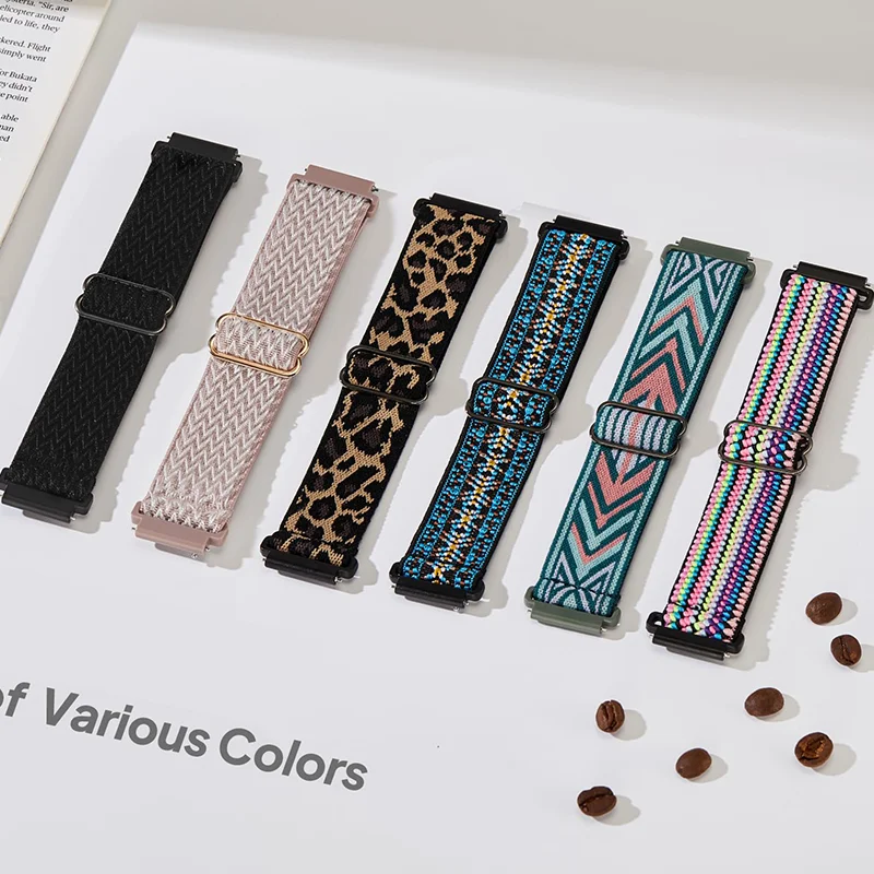 Shiny Elastic straps For Amazfit gts 4-3-2-2e-mini/bip-U-S-lite/Stratos 2 20mm/22mm band Bohemian Pride bracelet gtr-4-3-3pro-2e