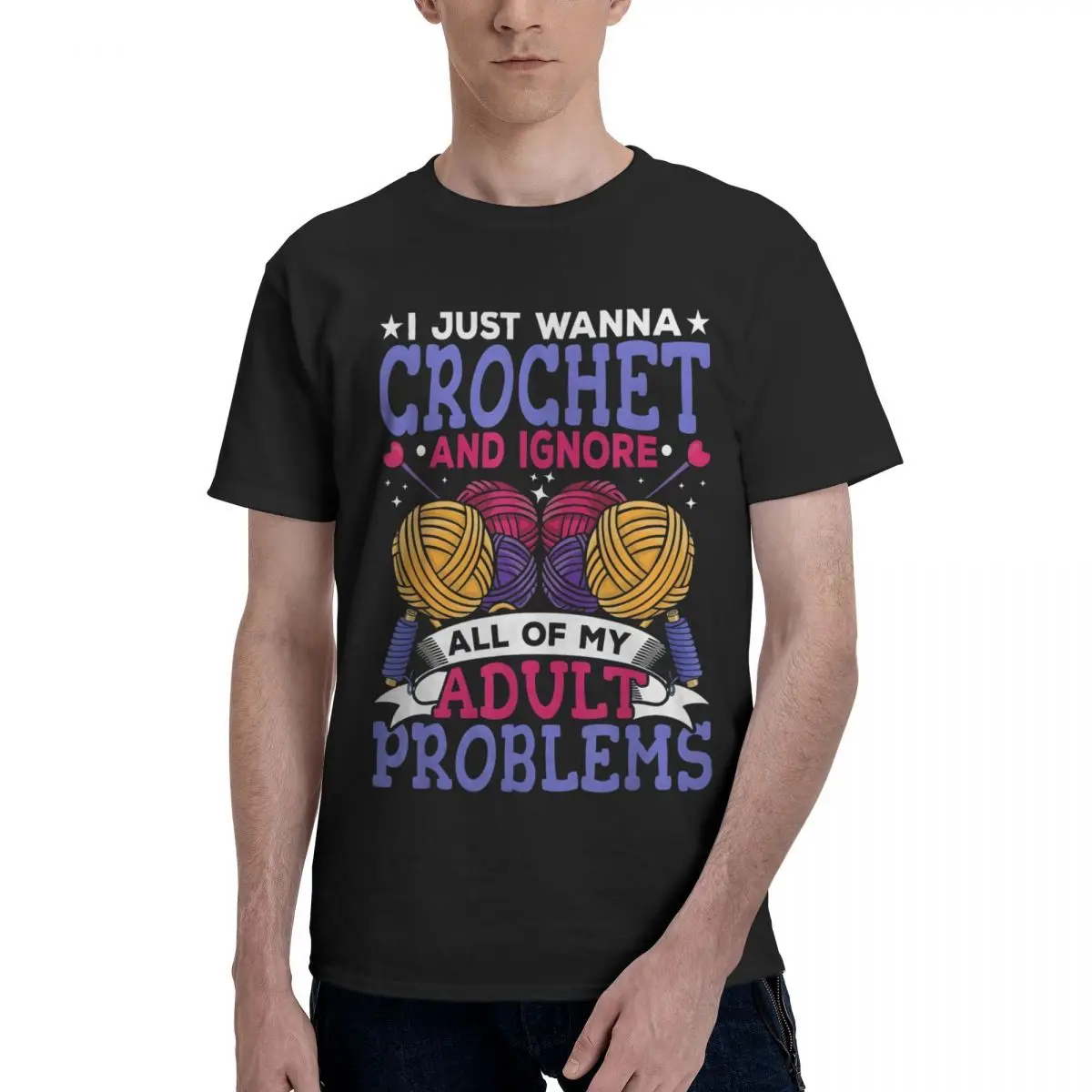 Crochet Fun Adult Problems Novelty Motion High quality Kemp Tees Leisure Eur Size