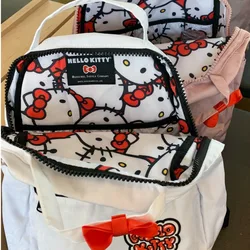 Sanrio  Hello Kitty Backpack Kawaii Y2k School Backpack Women Casual Print Zip Up Mochilas Korean Fashion Travel Shoulder Bag