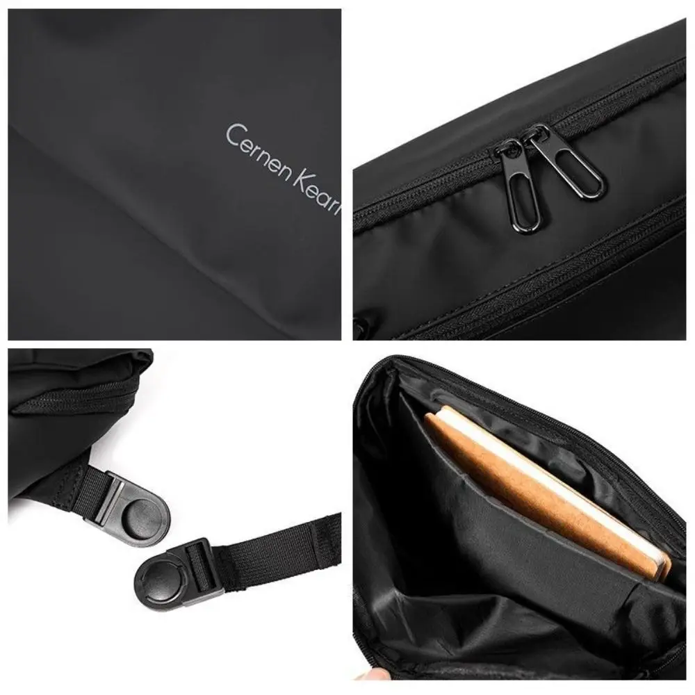 Simple Zipper Pocket Men's Crossbody Bag Retro Large Capacity Single-shoulder Bag Durable Storage Small Square Bag Male