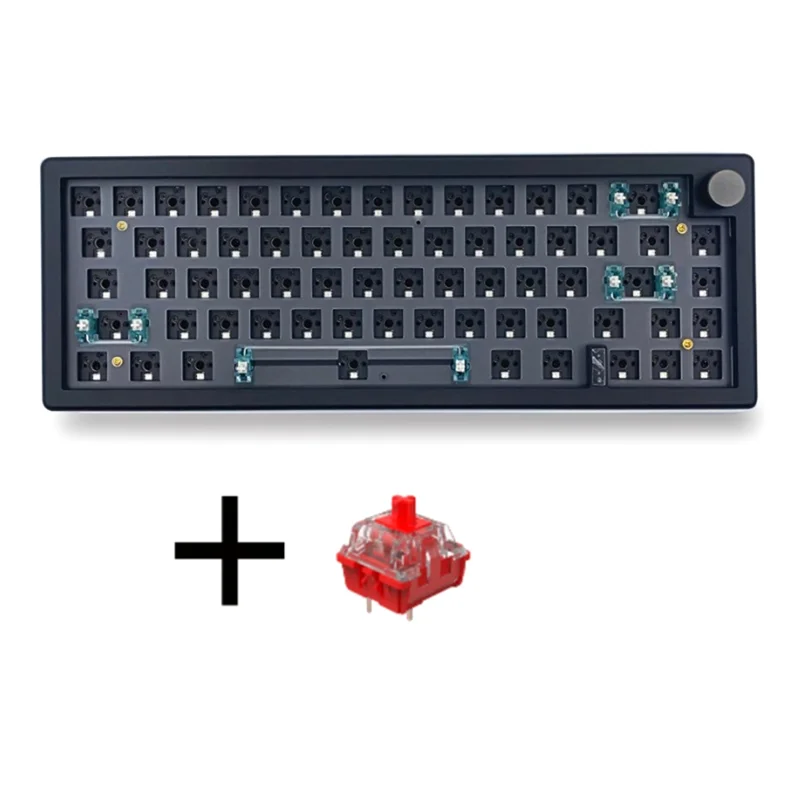 GMK67 Customized Mechanical Keyboard+Red Switch DIY Kit Hot Swappable RGB Backlight 3 Mode Mechanical Keyboard Black