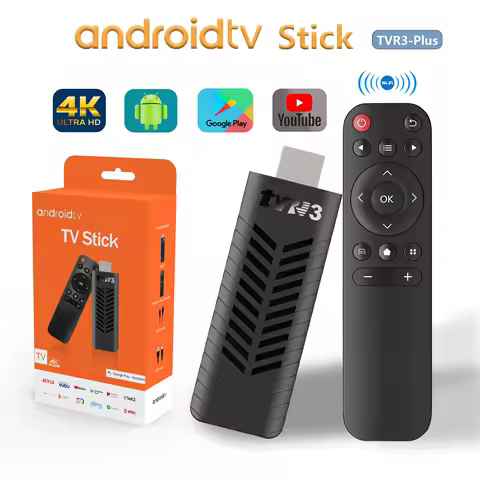 TV Stick Smart 4K HD TVR3 Plus Streaming Media Player 1G RAM 8G ROM Remote Control Video Games 2.4G WIFI Google Android TV Box