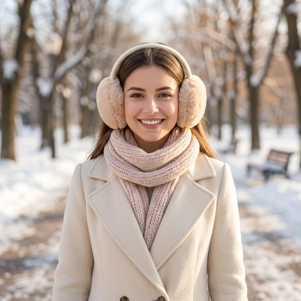 Earmuffs Faux-Rabbit Fur Warm Ear Covers Foldable Windproof for Winter Outdoor Skiing Commuting Durable