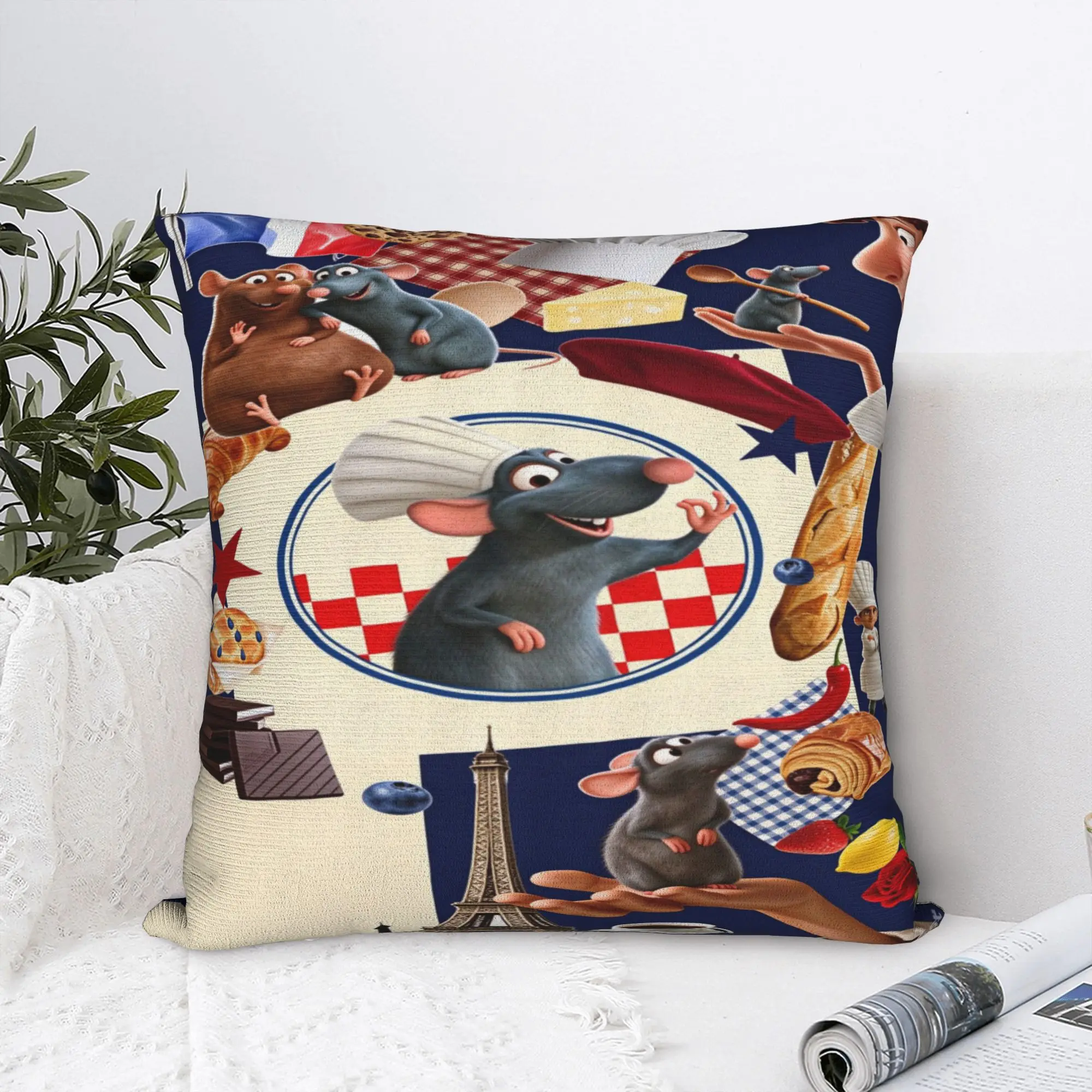 Pillow Case Ratatouille Graphic Anyone Can Cook  Pillow Cover For Living Room Chair Novelty Pillowcases