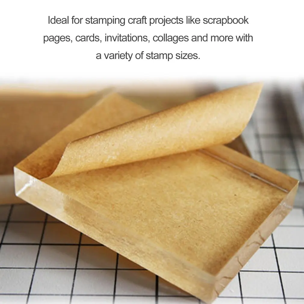 Lightweight Transparent Acrylic Stamp Block Rectangular Shape DIY Scrapbooking Color Process Stamp Block Tools For Cards