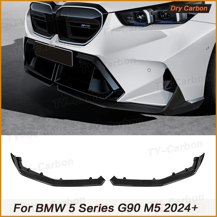 

Car Front Bumper Lip Spoiler Splitters For BMW 5 Series G90 M5 2024 2025 Prepreg Dry Carbon Front Splitters Racing Body Kits