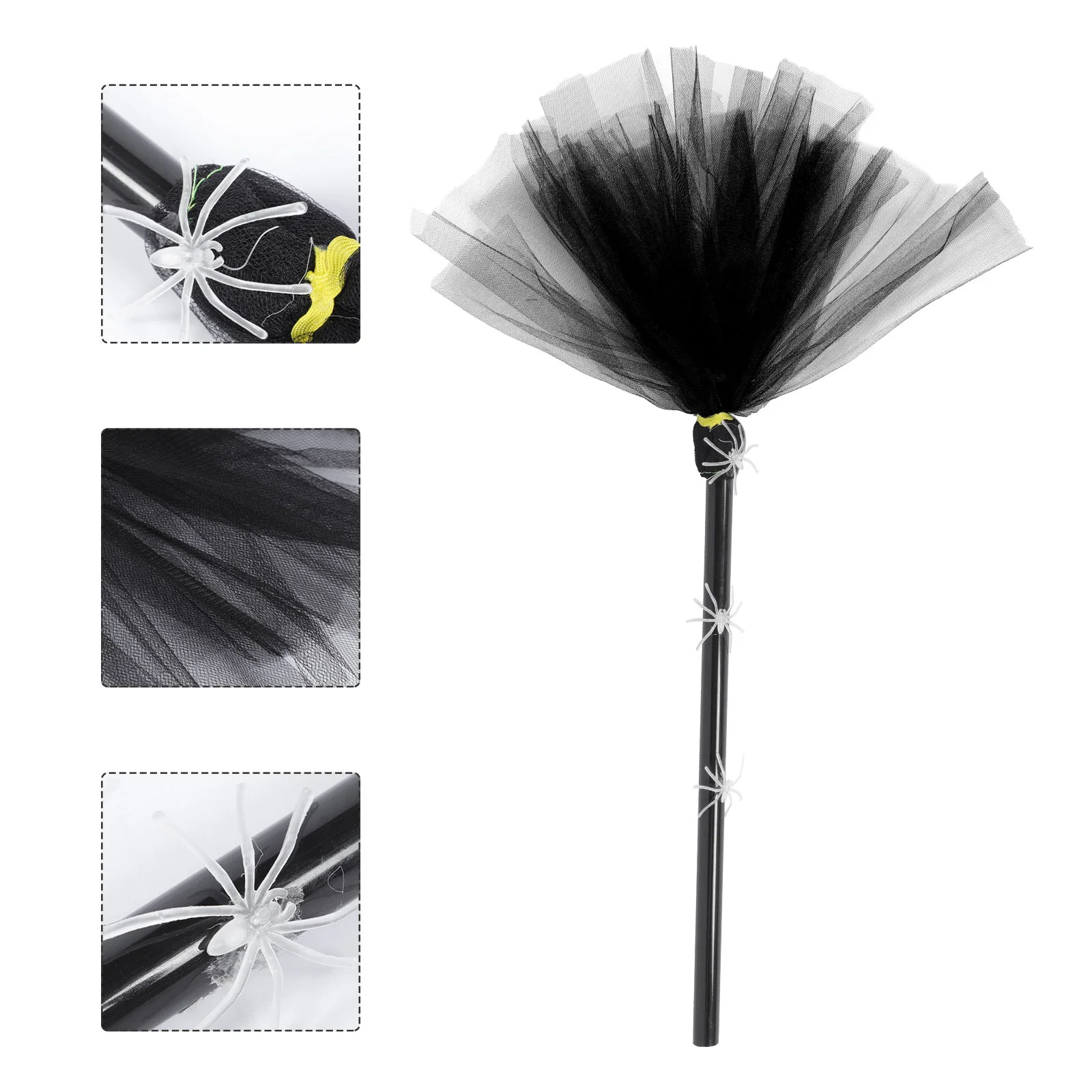 Escoba batidora bruja de Halloween Besom Wizard para adultos accesorios fiesta negro divertido mujer