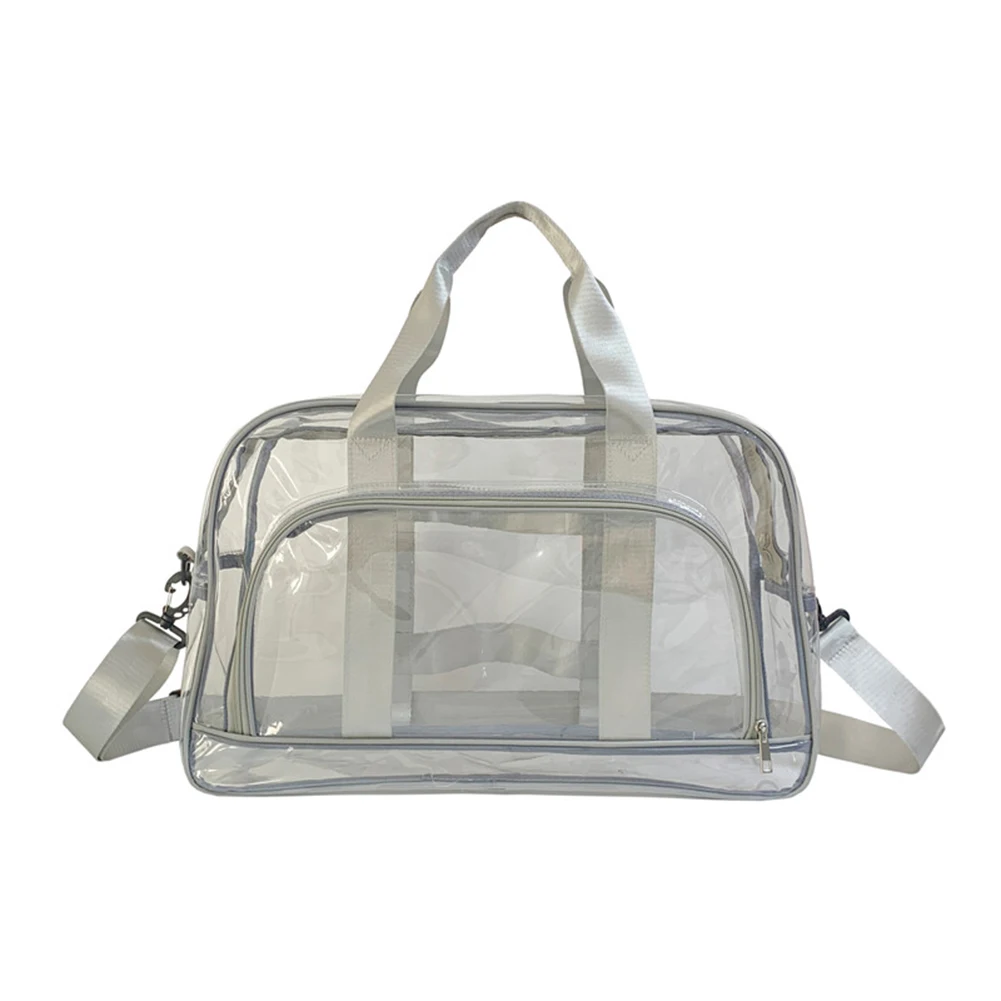 Bolsa de entrenamiento de Fitness transparente de PVC, bolsa de equipaje de mano de gran capacidad, ligera, impermeable, portátil, multifuncional para acampar