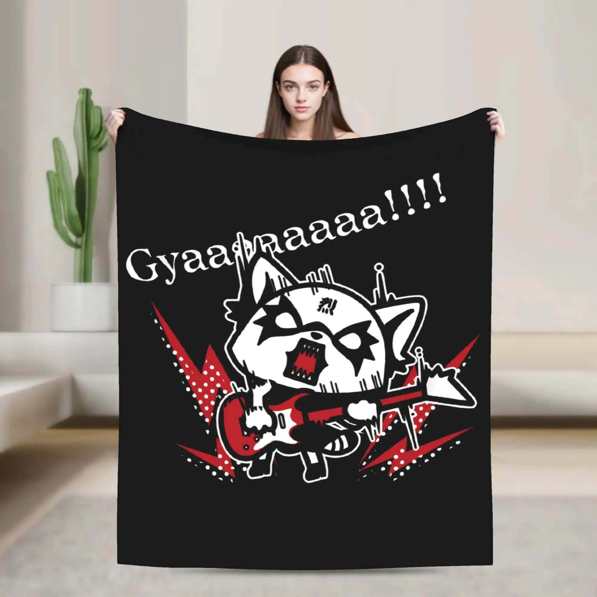 Aggretsuko Rage Karaoke Fleece Throw Blankets Retsuko Anime Blanket for Bedding Car Ultra-Soft Bedding Throws