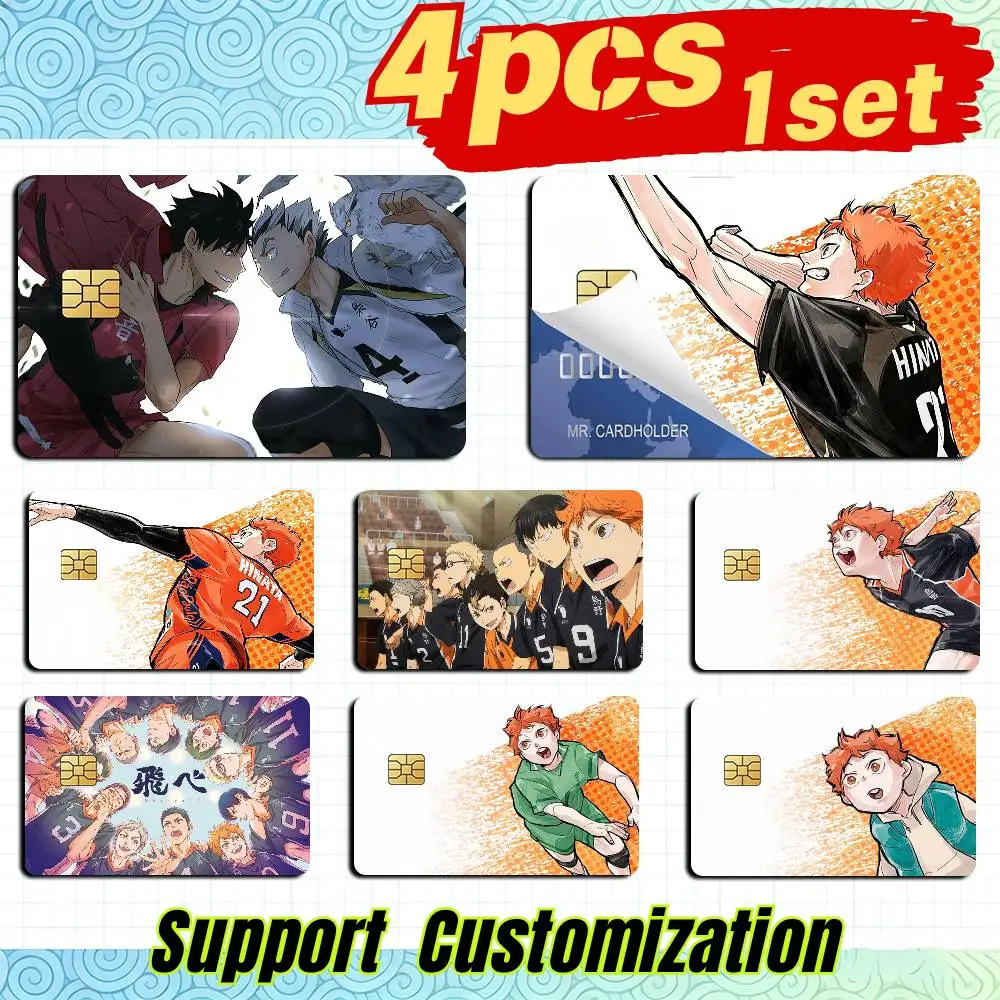 H-Hinata Shoyo HK Anime H-Haikyuu Card Stickers for Bank Access Protective Waterproof Film Cover Sticker Gift