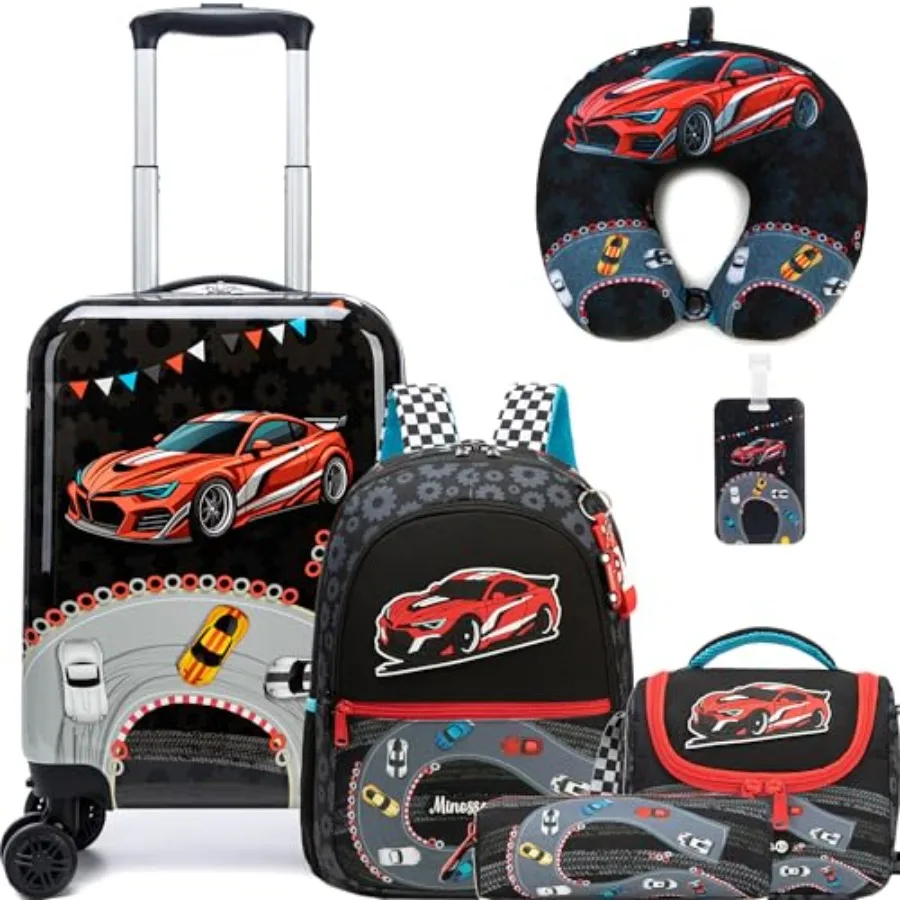 

Luggage Set 5 Pcs 16'' Hardside Spinner Wheels Travel Suitcase ry On Airline Approved