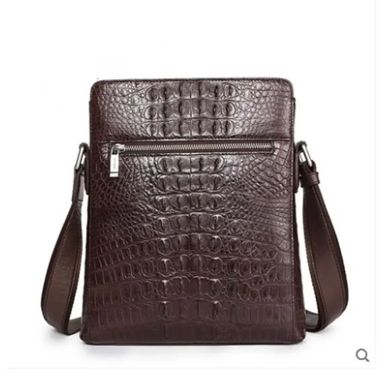 gete new Crocodile man bag single shoulder crossbody vertical style