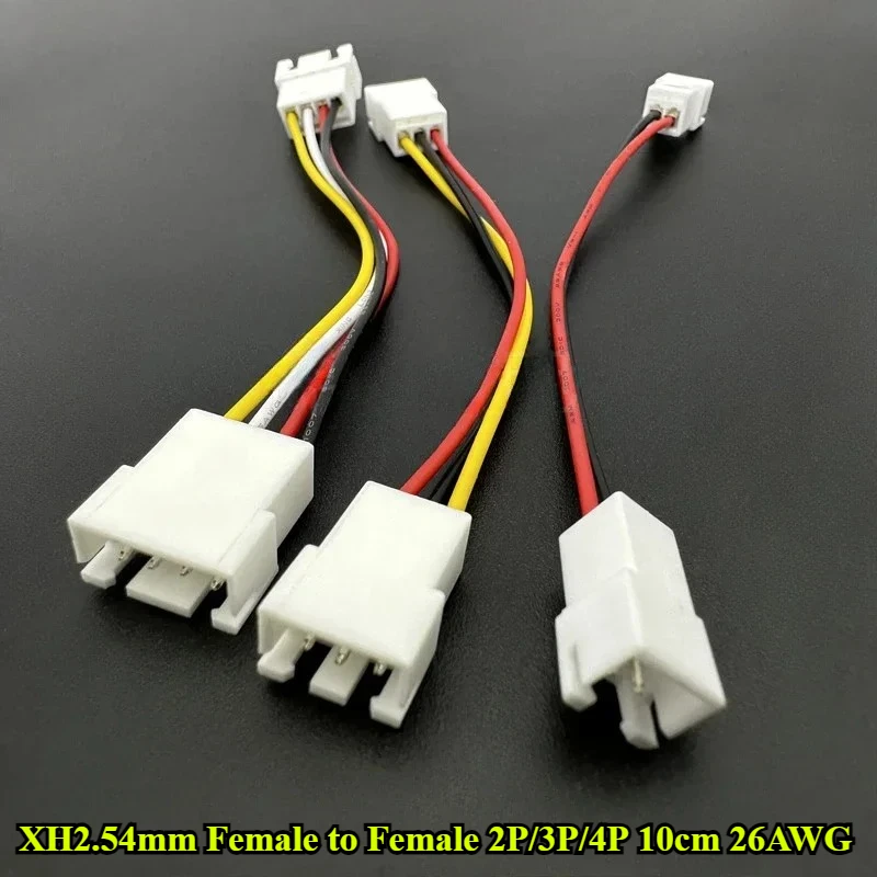 

5/10Pcs/lot XH2.54mm Female head to Female head 2P/3P/4P Terminal Wire Length 10cm 26AWG Electronic Wire Connector