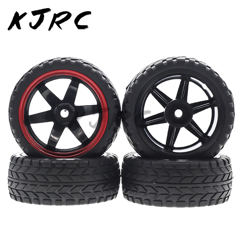 

1 Set / 4 Pcs 26mm Rubber RC Tyres & Wheel Rims Hex 12mm For 1/10th HSP HPI Sprint 2 Drift RS4 On Road Cars