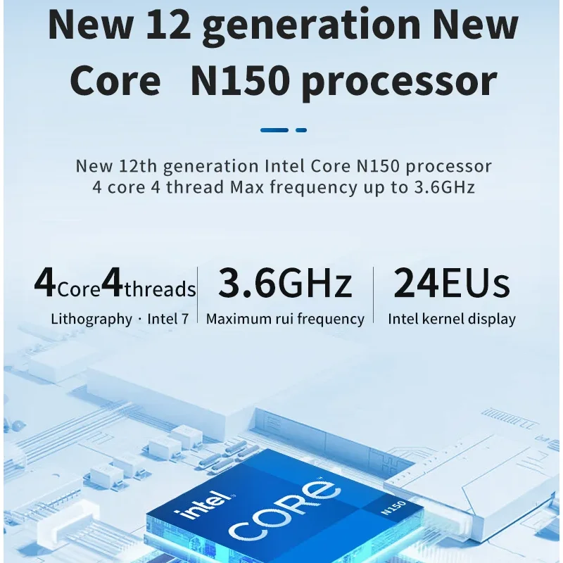كمبيوتر صغير GMKtec ZX03 Intel Alder Lake-N150 يعمل بنظام التشغيل Windows 11 16G LPDDR4 1 تيرابايت SSD WIFI5 BT4.2 LAN 2.5G 1000M 4K HDMI كمبيوتر ألعاب مكتبي