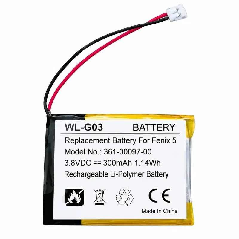 [361-00097-00] for Garmin Fenix 5 Sports Watch Model High Capacity Rechargeable Li-ion Power Cell Replacement Battery