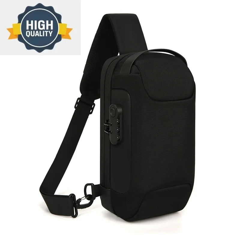 Men's Large Capacity Shoulder Bag Travel USB Charging Chest For Men Designers Male Cross Body s