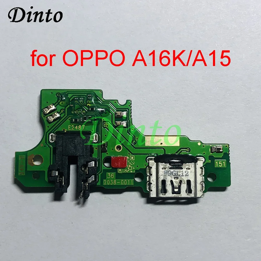 USB Charging PCB Dock Plate For OPPO A16K A15 Charger Board Connector Port Flex Cable with Microphone Tail Plug Phone Parts