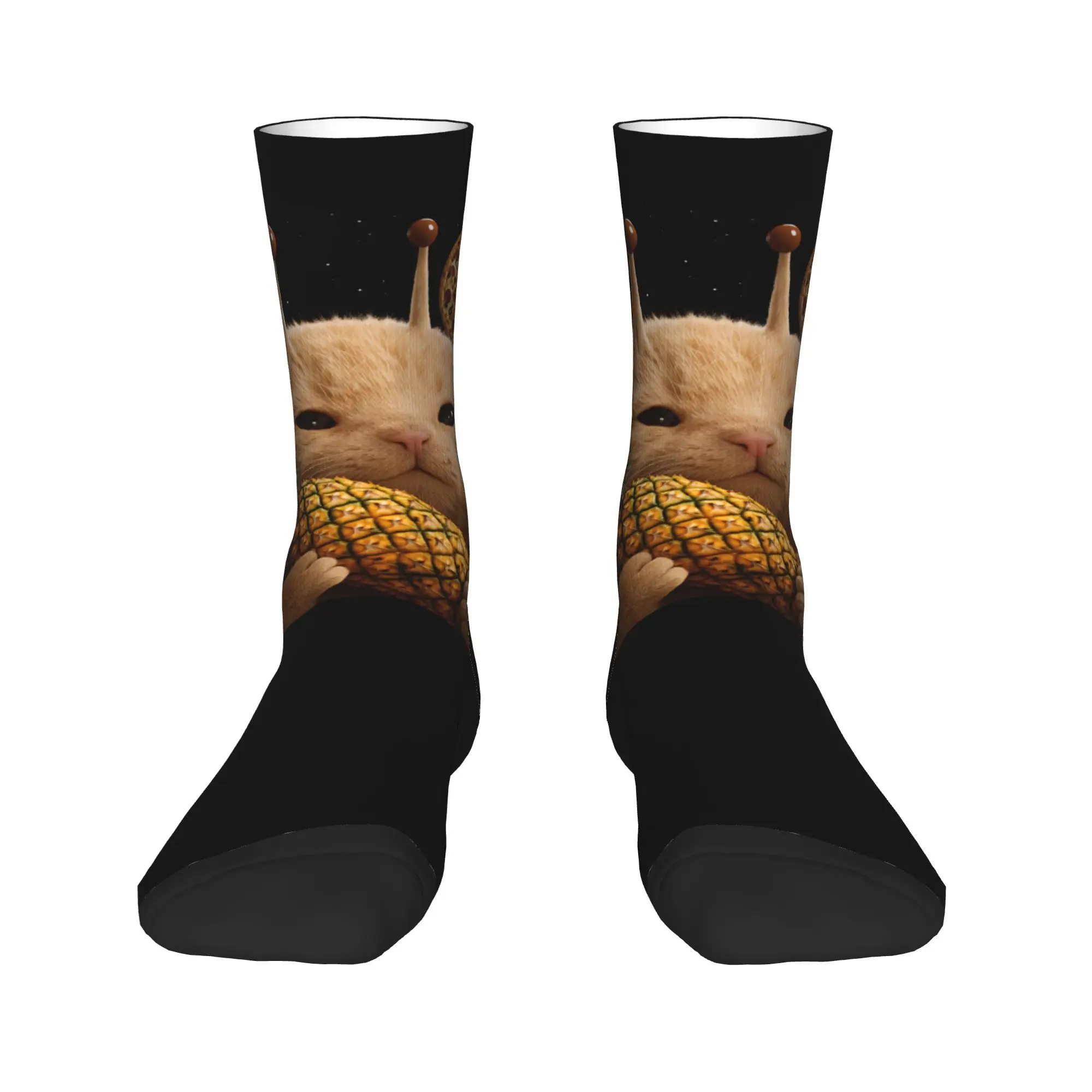 Pineapple Pizza Aliens Cat Socks Winter  Stockings Elegant Men Medium Soft Socks Design Running Anti Sweat Socks