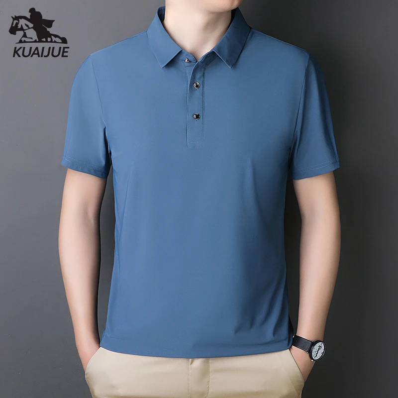 polo shirt men M-7XL 8XL 9XL Summer new High quality mens short-sleeved polo shirt Ice silk Men\'s business casual polo shirt A85