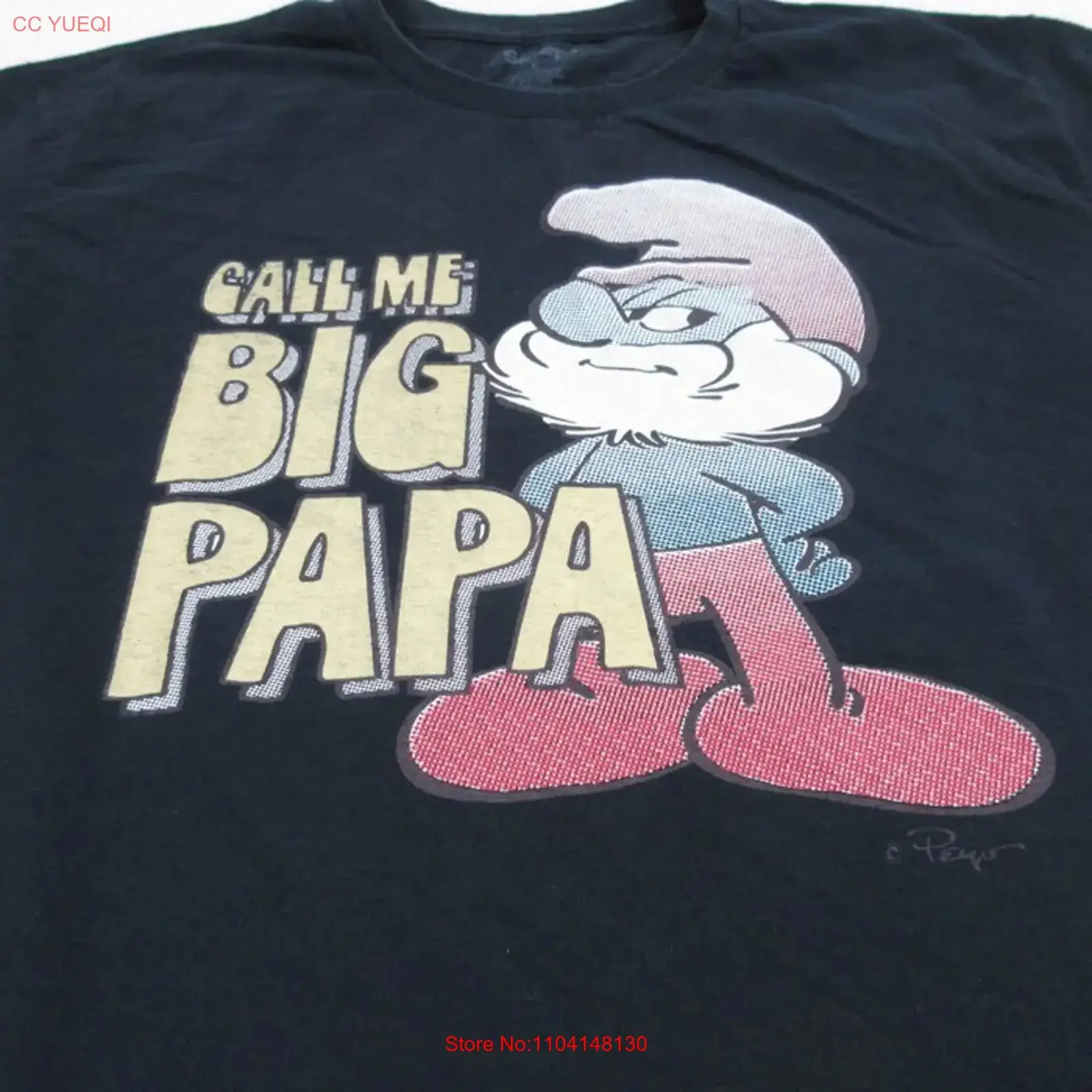 Call me big papa classic unisex shirt remake black short sleeve tee QT994 vintage Washed streetwear homme Versatile Soft