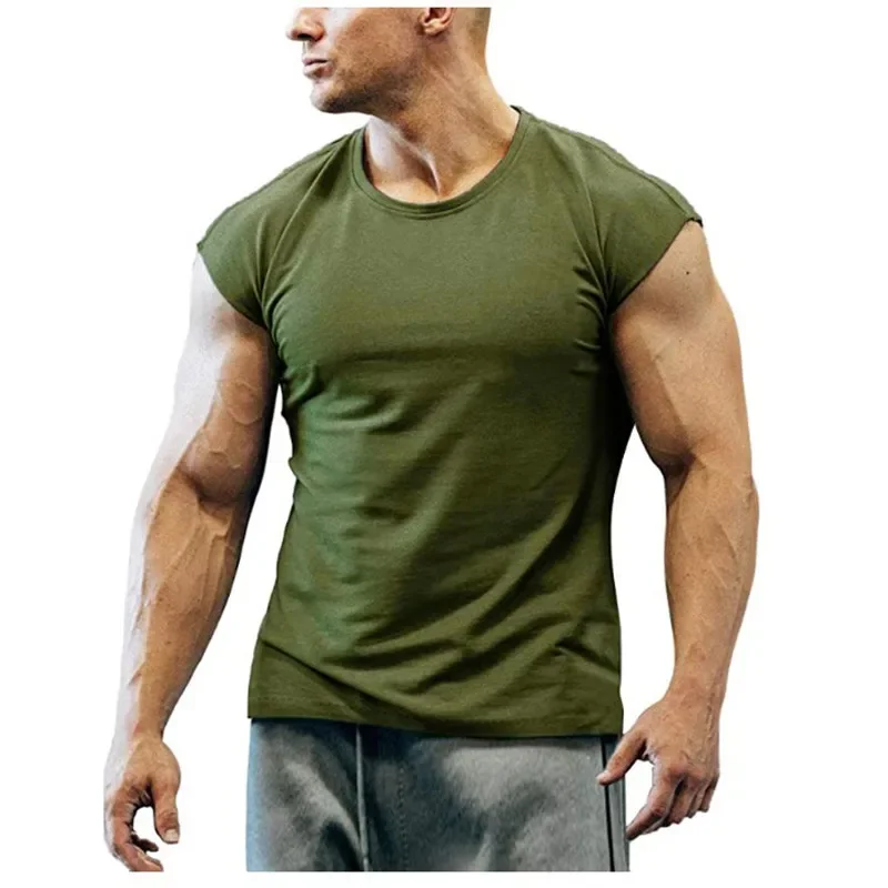 Gym Men\'s Sleeveless T-shirt Training Suit Summer Men\'s T-shirt Top Athlete Jersey Running Jogger Sportswear