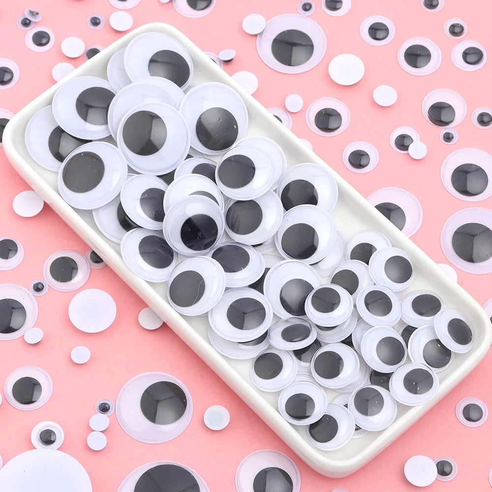 50-500Pcs/Lot 6-30mm Wiggly Googly Doll Eyes Not Self-adhesive Eye Black White For Handmade Toys Decoration DIY Crafts Supplies