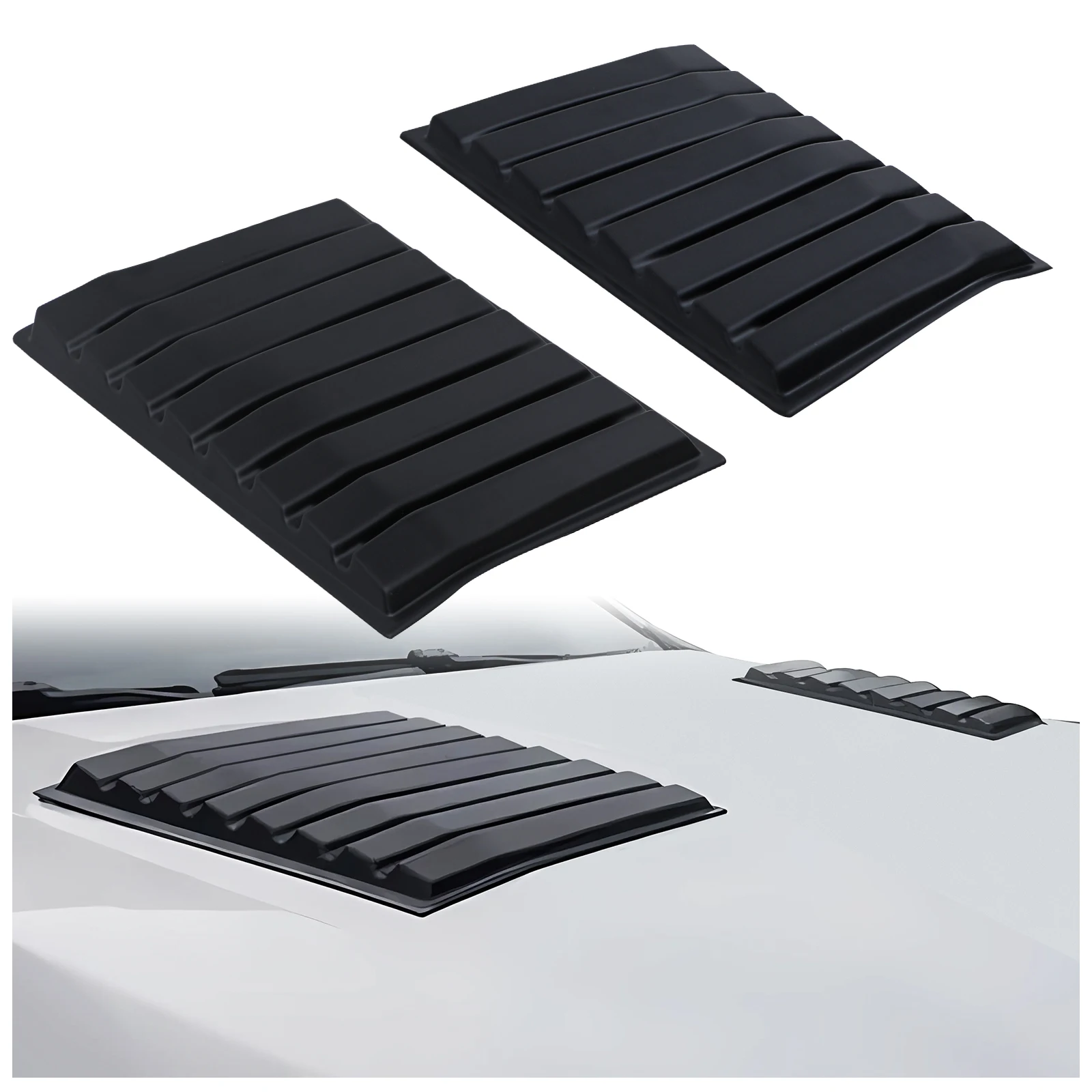 

2PCS Matte Black Bonnet Vent Cover Bonnet Scoop Hood For Ford Everest 2015-2022 Car Styling Accessories