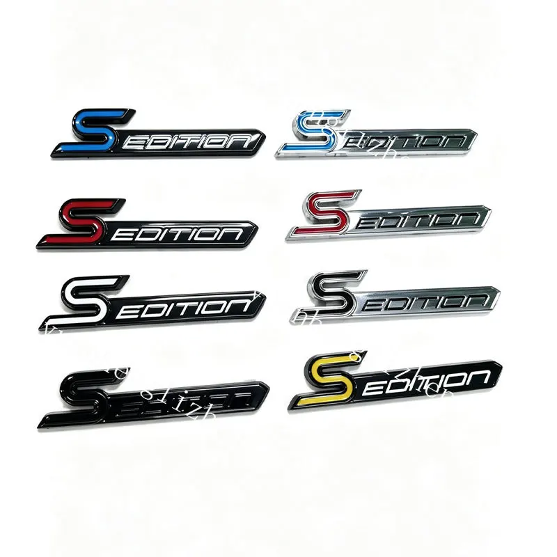 3D Metal S EDITION Logo Car Front Grille Emblem Rear Trunk Sticker Wolf 5.0 Coyota Badge For Ford ST For Mustang Refit