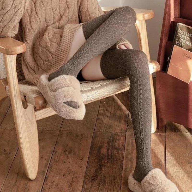 Knee Socks Autumn and Winter Warm Stockings Japanese Jk Calf Socks Twist Versatile High Tube Non-Slip Stockings