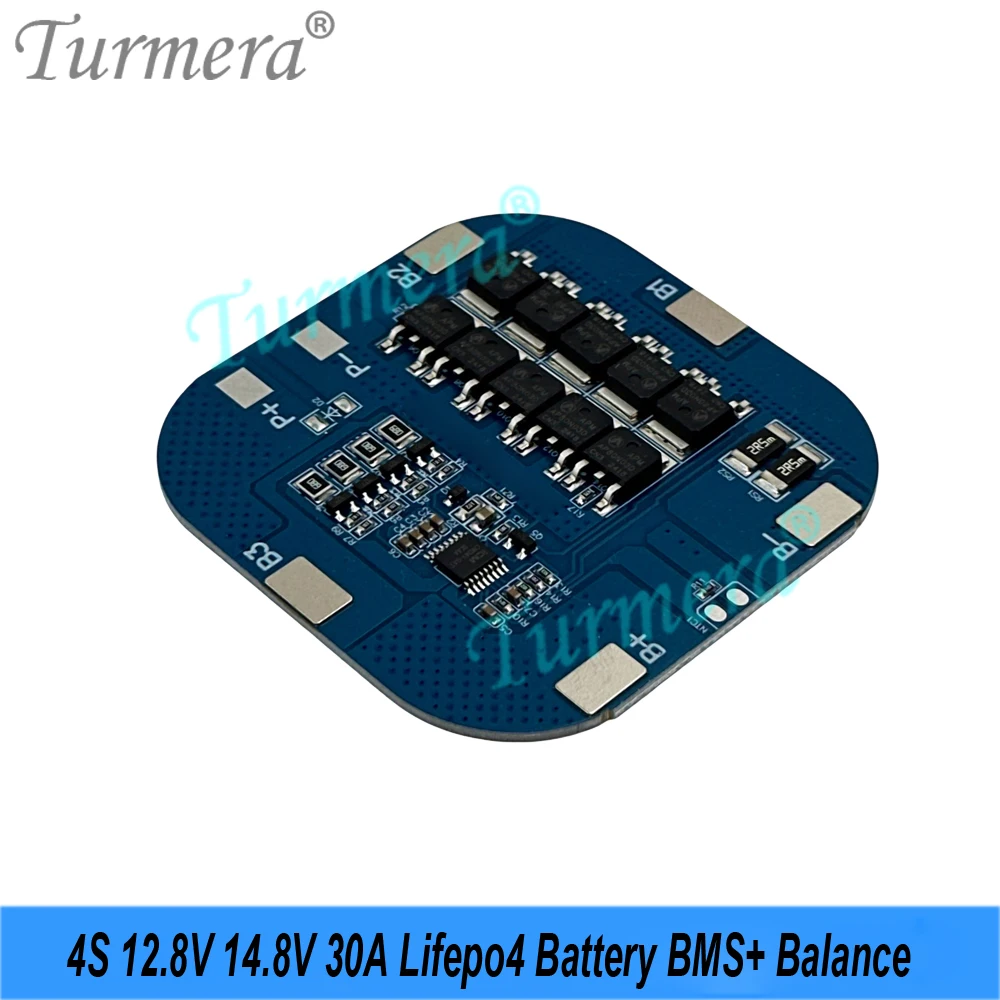 Turmera 4S 12.8V 14.8V 30A Lifepo4 بطارية BMS مع توازن لتقوم بها بنفسك 12V 18650 32700 33140 LFP خلية لوحة طاقة شمسية UPS بطاريات استخدام