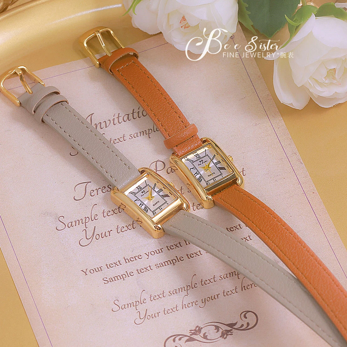 Women Watches 2023 Casual Vintage Leather Watch For Women Fashion Quartz Wristwatches Rose Gold Square Clock Gift For Girlfriend