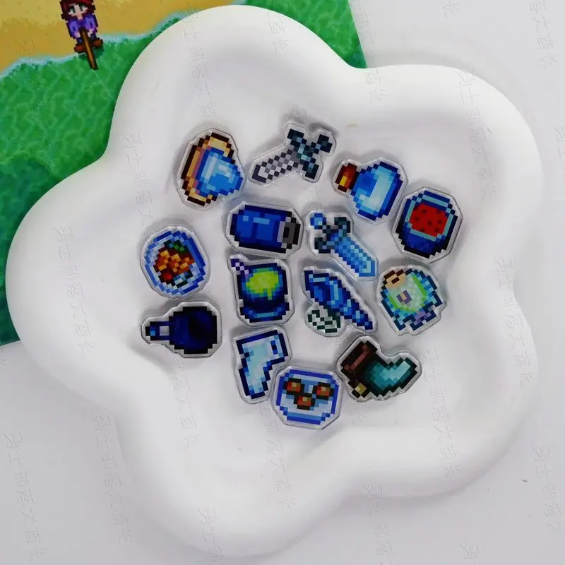 In Stock Stardew Valley Mini Acrylic Fridge Magnets Collectible Set With Code - Switch & Steam Trendy Blind Box Toy