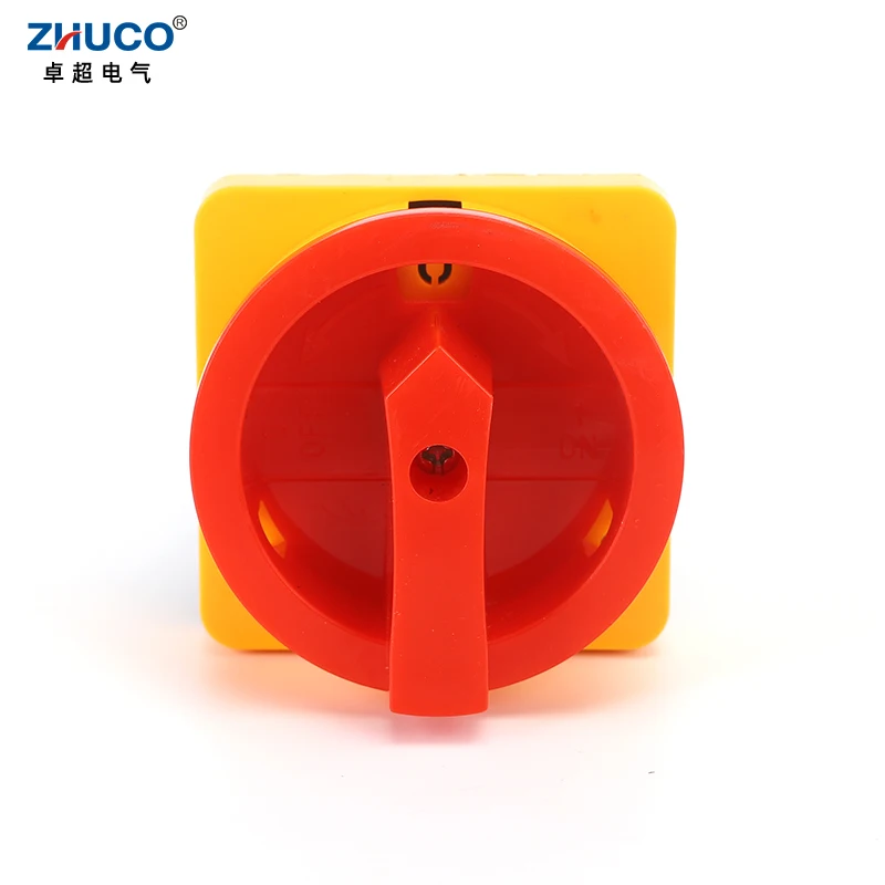 ZHUCO SZW26-202GS 2 Poles 20A Rotary Power Combination Knob Padlock Cut-off Master Control Circuit Cam Switch 56X56mm Panel