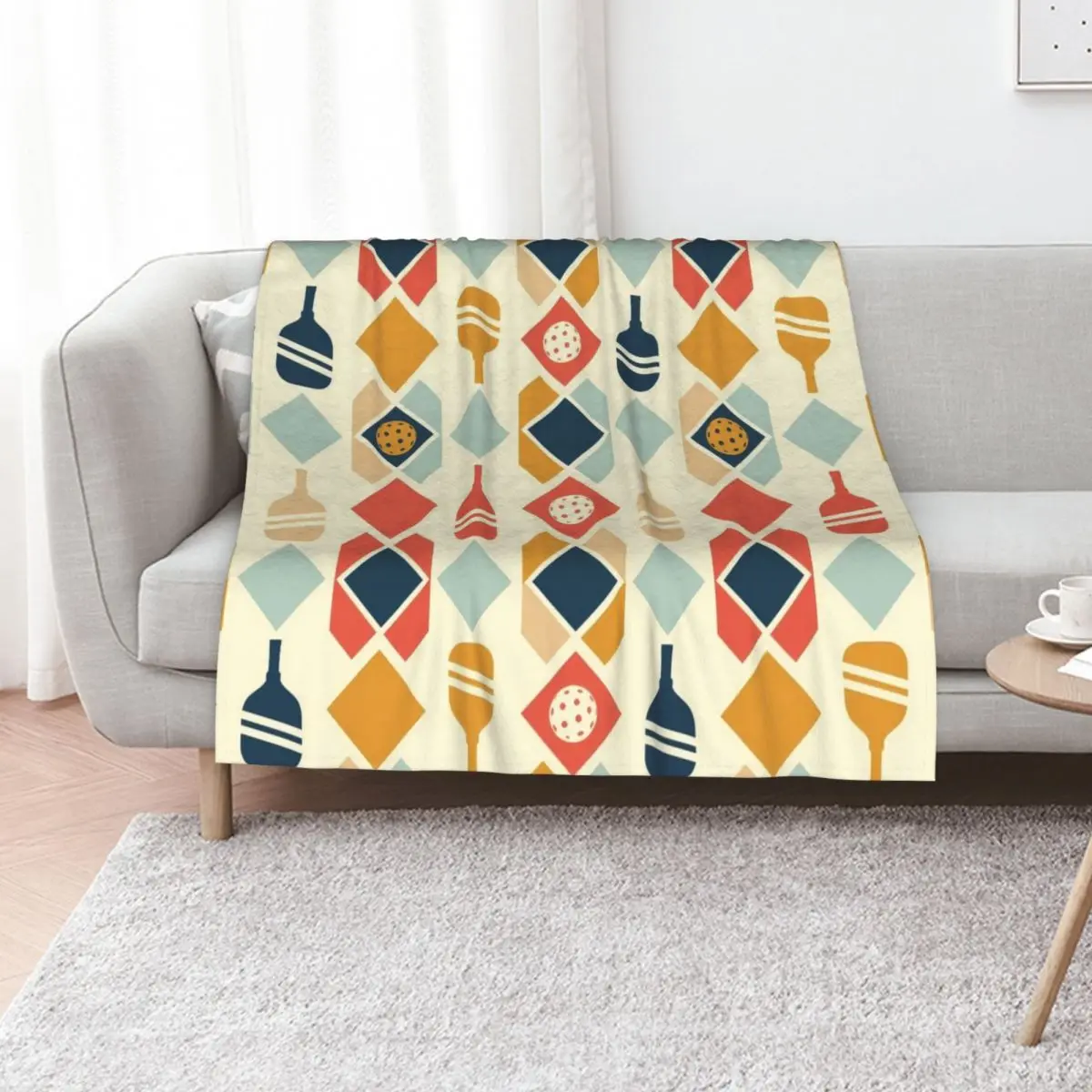

Pickleball Retro Groove Throw Blanket Luxury Throw Flannels Luxury Thicken Softest Blankets