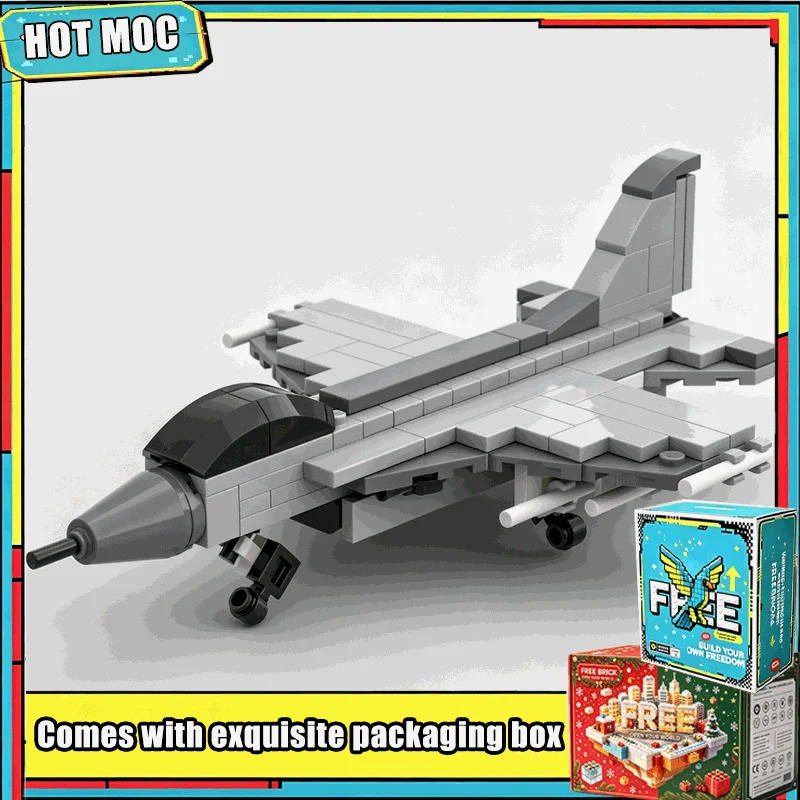 134PCS MOC Grey Fighter Jet Plane Model Building Blocks DIY Assembly Educational Creative Collection Home Display Popular Gifts