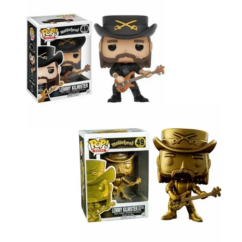 FUNKO POP Rock Motorhead Oro Lemmy Kilmister 49 #   Figuras de vinilo de muñeca de PVC HOT TOPIC colección exclusiva modelo juguetes para niños