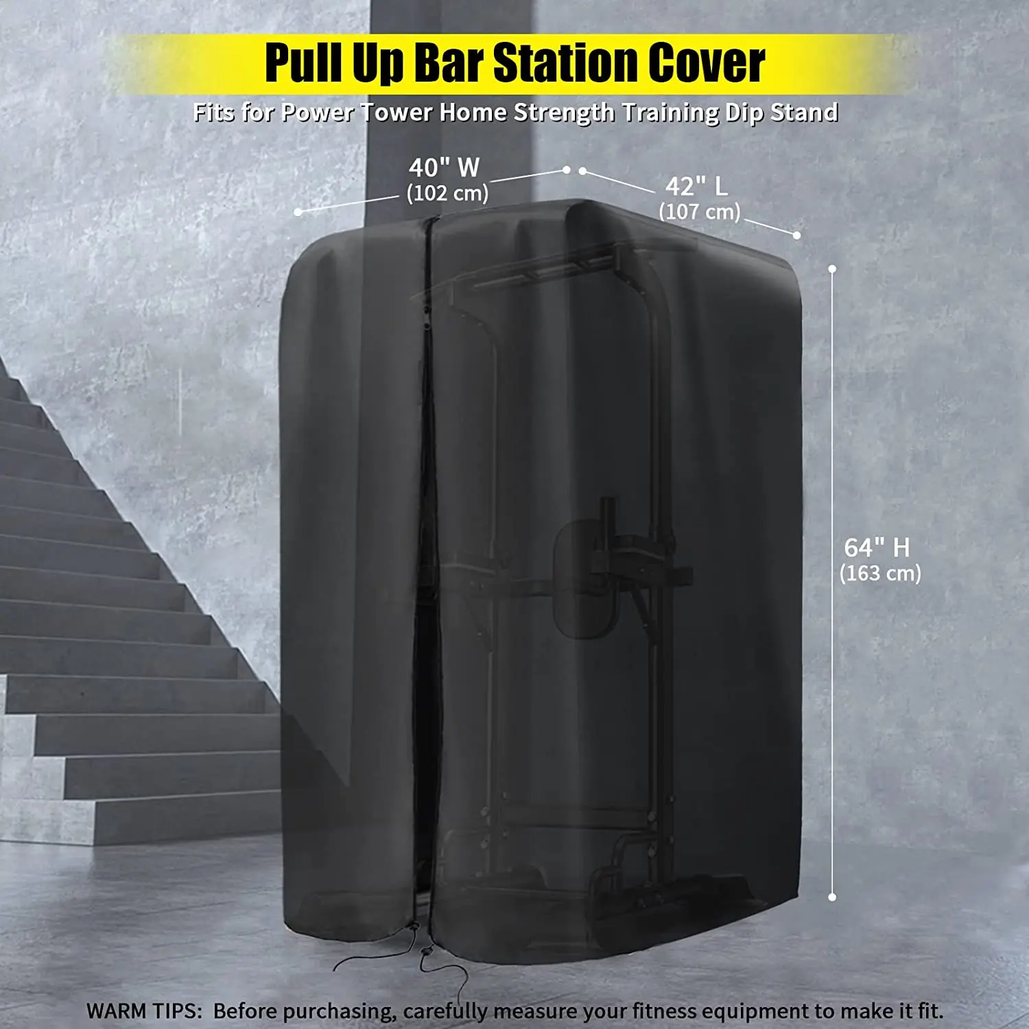 Pull Up Bar Station Cover, Pull Up Bar Stand Cover for Power Tower Home Strength Training Dip Stands Waterproof & Dustproof