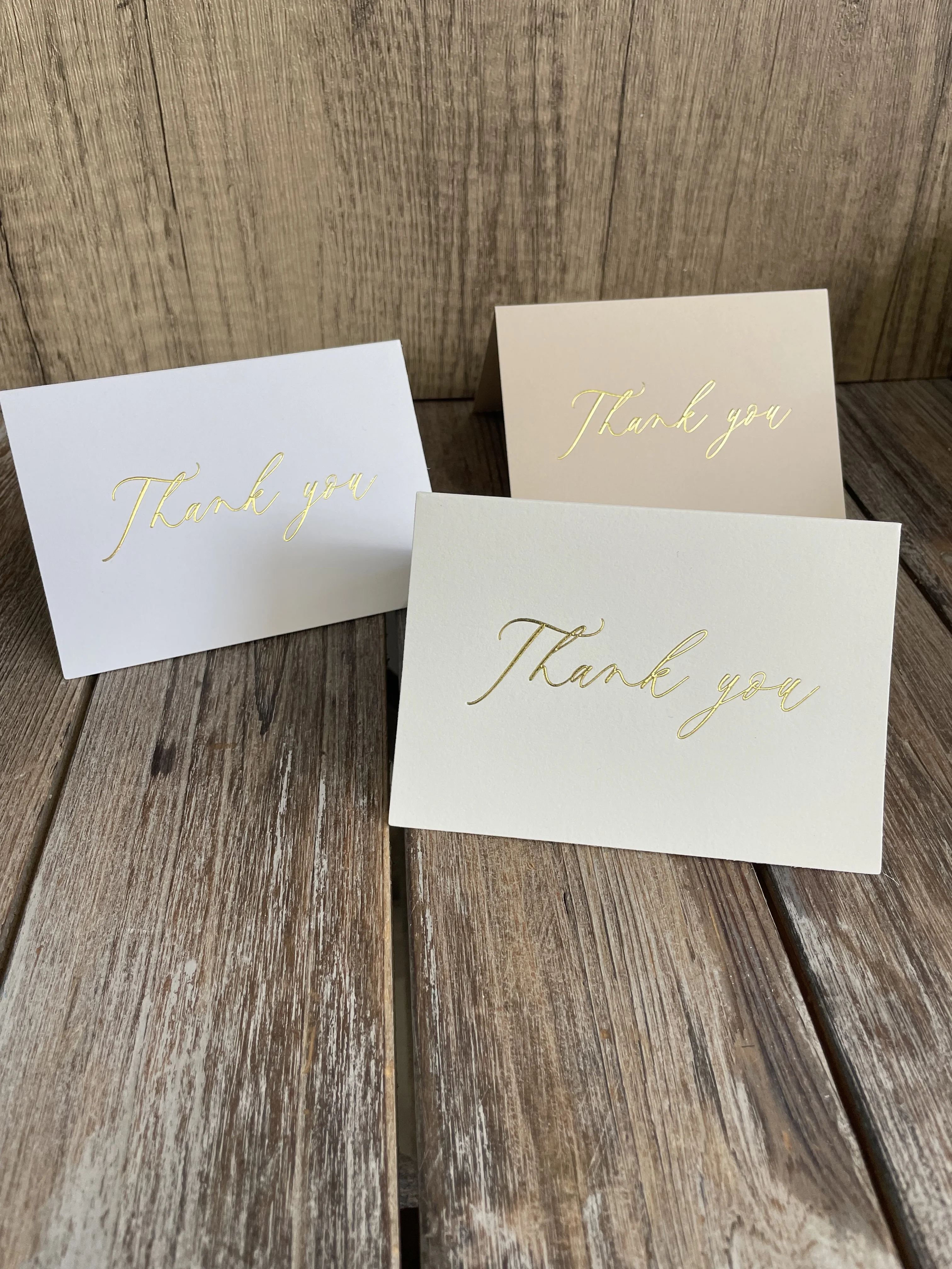 Embossed and real gold foil print Thank You Cards - Set of 6