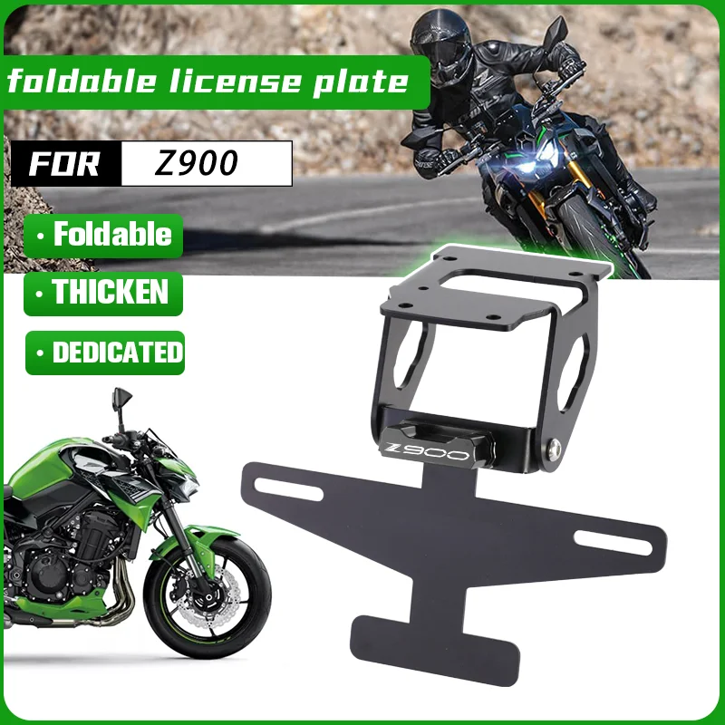 for KAWASAKI Z900 Z 900 2017-2023 Motorcycle Rear License Plate Holder Folding Mount Bracket with LED Indicator Accessories