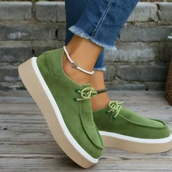 Large Size  Women's Comfort Breathable Suede Sneakers Ladies Low Top Thick Sole Casual Sports Shoes for Women Zapatos Mujer2024