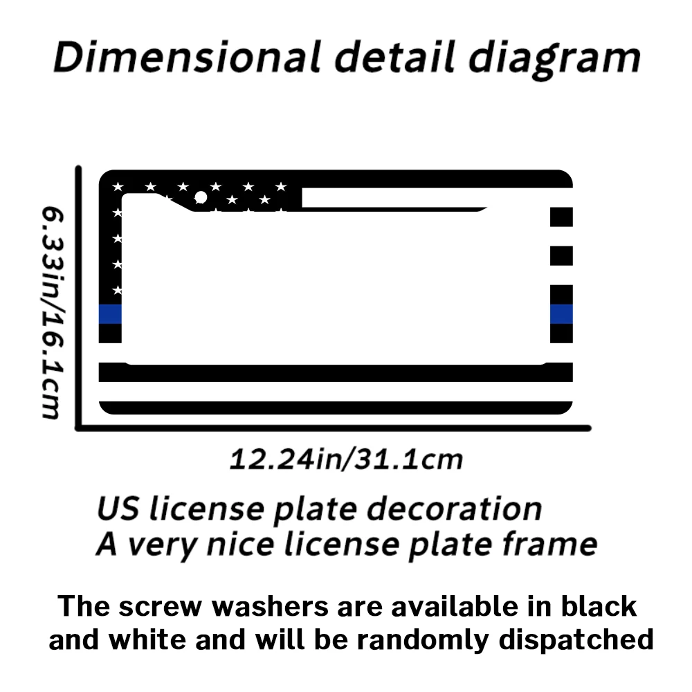 إطار لوحة ترخيص Blue Lives Matter بعلم الولايات المتحدة الأمريكية من الألومنيوم، إطار لوحة ترخيص بطابع العلم