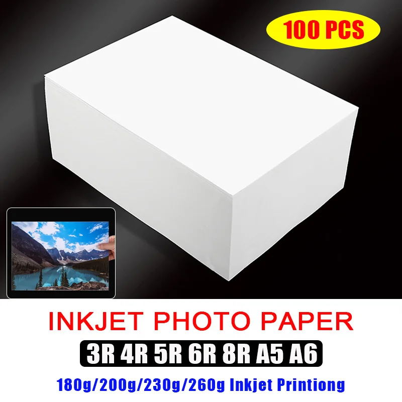 

Home Use High Gloss Single-Sided Photo Paper 3R 4R 5R 6R 8R A5 A6 High Gloss Photo Paper for Photos, Covers, Advertisements