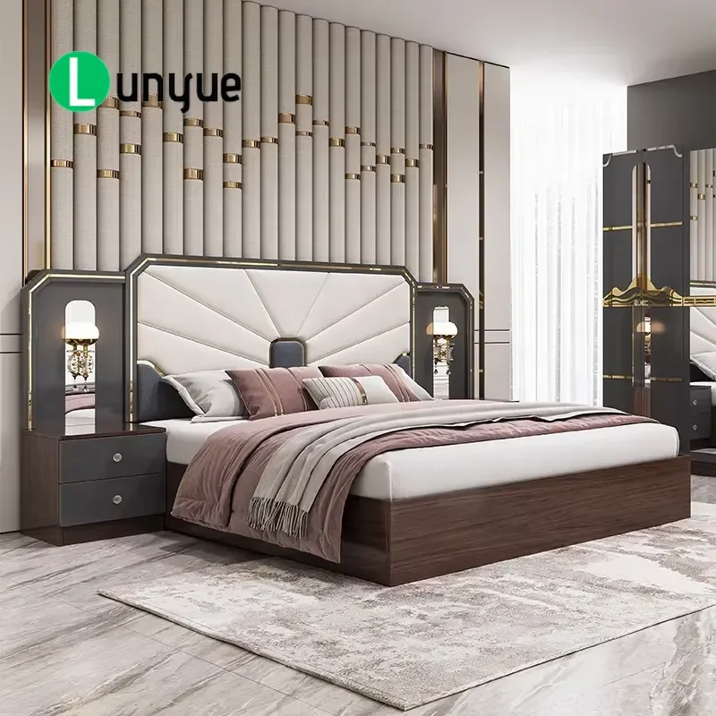 Foshan Manufacturers Modern Bedroom Furniture Set Complete  king Size Bed Room Suite Wooden Frame Luxury Bedroom Sets