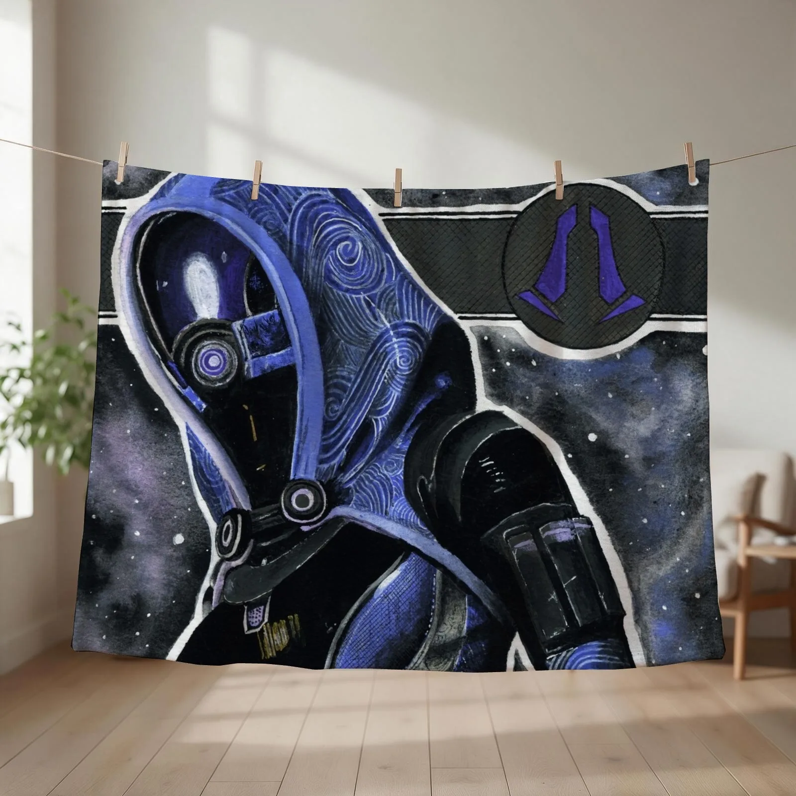 Mass Effect Tali Zorah Throw Blanket Furry Furrys Softest Bed Blankets