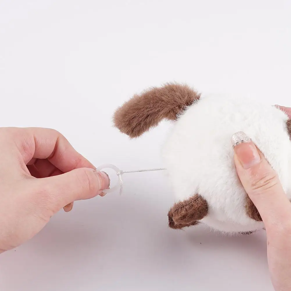 Nette Katze Plüsch Spielzeug Wagging Schwanz Nette Katze Spielzeug Plüsch Puppe Schlüssel Ringe Cartoon Tier Katze Mode Mädchen Schlüsselbund Ketten Frauen Geschenk